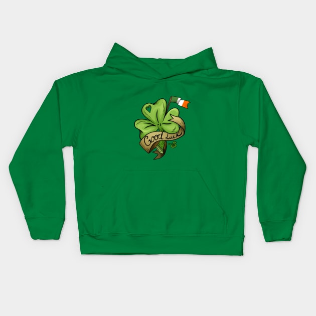 Shamrock - St.Patrick's Day Kids Hoodie by KimLeex